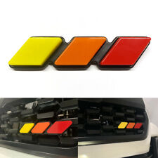 1x Tri-color 3 Grille Badge Emblem For Toyota Tacoma Tundra Red Yellow Car Parts