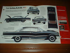 1961 Ford Galaxie Starliner Spec Sheet Brochure Info Photo Poster Print 61