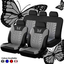 Butterfly Embroidered Car Seat Covers - Universal Full Set