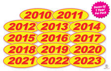 Oval Model Years Vinyl Car Window Stickers Redyellow 12 Of 1 Year Per Pack