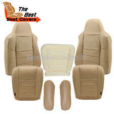 For 2003-2007 Ford F250 F350 Super Duty Driver Passenger Leather Seat Cover Tan