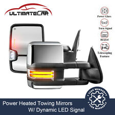 Chrome Power Heated Signal Towing Mirrors For 99-02 Chevy Silverado Gmc Sierra