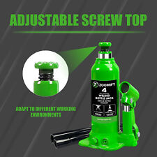 Zoomify Bottle Jack 4 Ton 8800 Lbs Hydraulic Car Jack With Storage Casegreen