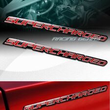 2x Universal Red Supercharged Sc Aluminum Adhesive Emblem Badge Sticker Decal