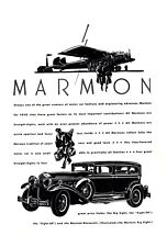 Marmon Roosevelt Luxury Car Silhouette Airplane 1930 Print Ad
