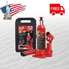 Big Red 2 Ton Torin Hydraulic Welded Bottle Jack Blow Mold Storage Case Red