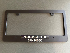 Porsche San Diego License Plate Frame New Black Metal Genuine Oem Free Shipping