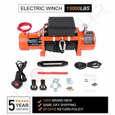 13000lbs Electric Winch 12v Waterproof Truck Trailer Synthetic Rope 4wd W Cover