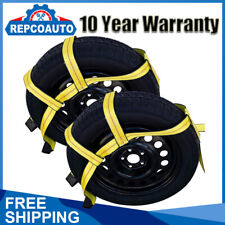 Pair Tow Dolly Straps Adjustable Dolly Wheel Net Tire Flat Hook Car Basket
