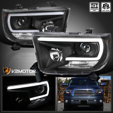 Black Fits 2007-2013 Toyota Tundra 08-17 Sequoia Led Tube Projector Headlights