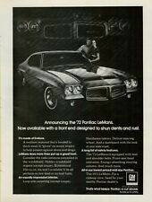 1973 1972 Pontiac Lemans Couple Shun Dents Rust Seat Belts Vintage Print Ad