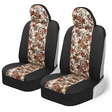 Dusty Rose Car Seat Covers Floral Pattern Faux Leather Fits Most Vehicles