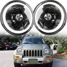 Pair Dot 7 Inch Led Headlights Drl Turn Signal Combo For 2003-2007 Jeep Liberty