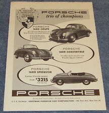 1957 Porsche 356a Vintage Ad Porsche Trio Of Champions 1600 Coupe Convetible