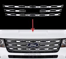 2016 2017 Ford Explorer Chrome Snap On Grille Overlays Front Grill Bars Covers