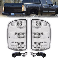 Rear Tail Lights Lamps For Chevy Silverado Pickup 2007-2014 Wbulbs Chrome Clear