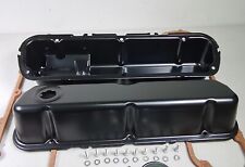 Ford 429 460 Black Steel Valve Covers - 3 12 Tall W Baffled Hole With Gasket