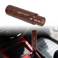Car Manual Gear Shift Knob Stick Mugen 13cm Brown Wood Aluminum For Honda Acura