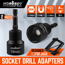2pc Rv Leveling Scissor Jack Socket Drill Adapter 34 19mm Magnet 14 Hex Shank