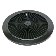 14 Round Black On Black Super Flow Thru Washable Air Cleaner Lid Top Only 14 In