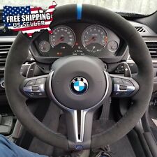 Black Alcantara Hand-stitched Suede Steering Wheel Cover For Bmw F30 F80 F82 M3