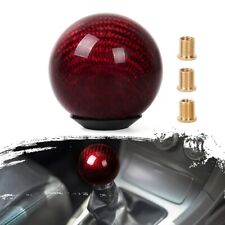 Round Ball Shape Car Gear Shift Knob Shifter Lever Wadapters Real Carbon Fiber