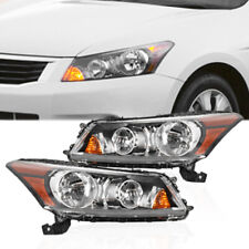 Headlights Headlamps Black Housing Leftright For 2008-2012 Honda Accord Sedan
