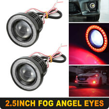 Red 2.5 Inch Cob Led Fog Light Projector Car Angel Eyes Halo Ring Drl Lamp