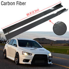 2.2m Carbon Fiber Side Skirts Extension Rocker Lip For Mitsubishi Lancer Evo X10