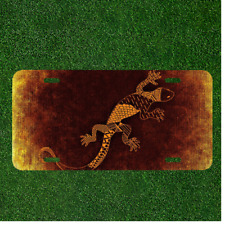 Custom Personalized License Plate Auto Tag With Cool Lizard Design Art