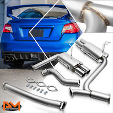 For 15-20 Subaru Impreza Wrxsti Dual Muffler Quad 3 Tip Racing Catback Exhaust