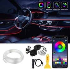 6m 20ft Rgb Led Car Interior Fiber Optic Neon Strip Atmosphere Light Kit App Usa