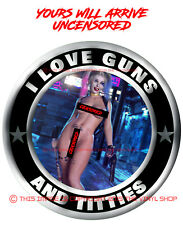  19 I Love Guns Titties Harley Quinn Sexy Super Hot Girl Hot Rod Color Decal