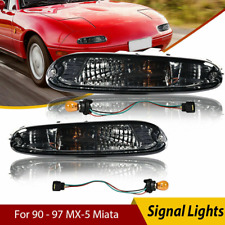 Fit For 1990 - 1997 Mx-5 Miata Smoke Front Bumper Signal Lights Pair Wbulbs Usa