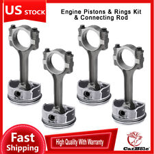 4x Connecting Rod Engine Pistons Rings Kit For Chevrolet Malibu 2008-2014 2.4l