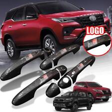 Door Handle Cover Gr Logo For Toyota Fortuner Hilux Revo 2015-2022 Carbon Style
