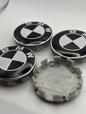 Bmw Wheel Center Caps Set Of 4 Black White 68mm Brand New