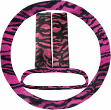 Steering Wheel Cover Seat Belt Covers Rear View Mirror Cover Pink Tiger