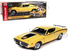 1971 Dodge Charger Super Bee Yellow 118 Diecast Model Car By Auto World Amm1315
