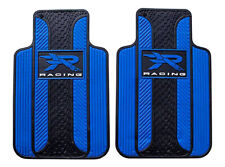 Racing Blue R Series Universal Fit Car Truck Rubber Front Floor Mats 2 Pcs Set
