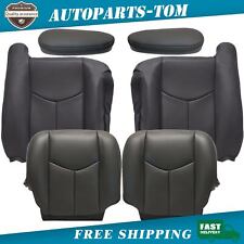 For Gmc Sierra Chevy Silverado 03-06 Front Bottom Top Seat Cover Leather Gray