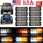 8 X12 Led Amber Truck Car Emergency Beacon Warning Hazard Flash Strobe Light Bar