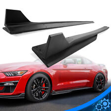 For 15-22 Ford Mustang Gt500 Style Side Skirts 4pc - Matte Black W Winglet