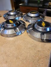 1973-80 Set Of 4 Chevrolet 34 Ton Truck 12 Dog Dish Gold Bowtie Hubcaps