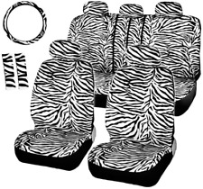 Autofan Zebra Car Seat Covers For Full Set With 2 Seat Belt Pads Universal ...