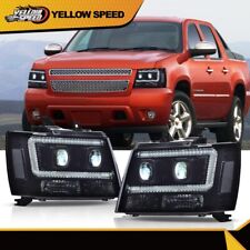 Fit For 2007-2014 Chevy Tahoe Suburban Smoked Led Projector Headlights Lamps