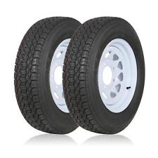 St17580d13 Bias Trailer Tire With 13 White Wheel Load Range C Set Of 2