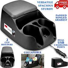 Universal Car Console Organizer Dual Usb Charger Cup Holder For Truck Bench Seat