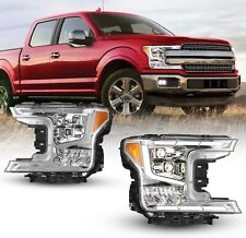 Led Headlights For 2018-2020 Ford F150 F-150 Sequential Amber Reflector Lamps