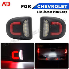 2pcs Red Tube Led License Plate Lights For Chevy Silverado Gmc Sierra 1500 2500
